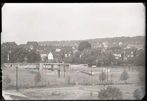 6 Glas Negative Sprockhövel im Ruhrgebiet, Freibad, Kirche, Gesamtansicht