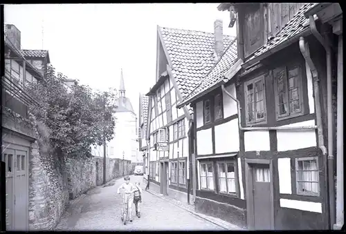 7 Glas Negative Detmold in Nordrhein Westfalen, Kirche, Hauptstraße, Gasse