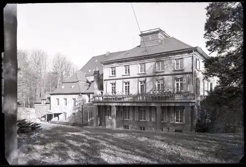 4 Glas Negative Essen Rellinghausen, Hof, Brücke, Wiese