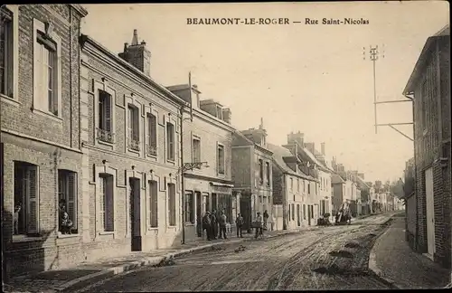 Ak Beaumont le Roger Eure, Rue Saint Nicolas