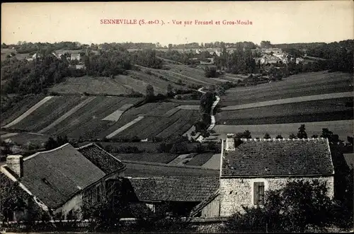 Ak Senneville Yvelines, Vue sur Fresnel, Gros Moulu