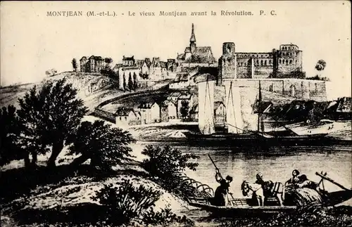 Ak Montjean Maine et Loire, Le vieux Montjean avant la Revolution
