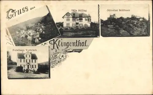 Ak Klingenthal Elsass Bas Rhin, Ottrotter Schlösser, Villa Stilling, Forsthaus Vorbruck