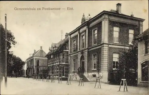Ak Elst Gelderland Niederlande, Rathaus, Postamt