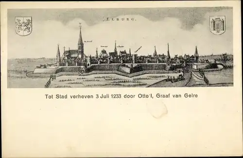Ak Elburg Gelderland, historische Ansicht der Stadt