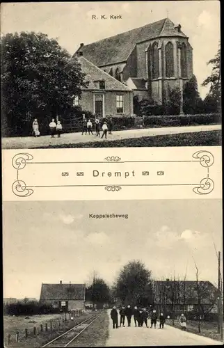 Ak Drempt Gelderland Niederlande, R. K. Kirche, Keppelscheweg