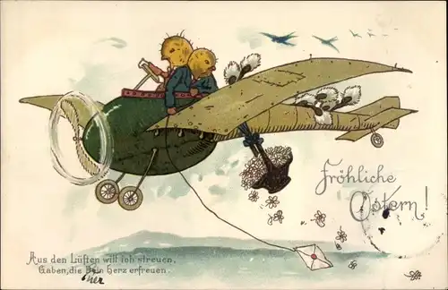 Ak Glückwunsch Ostern, Aus den Lüften will ich streuen