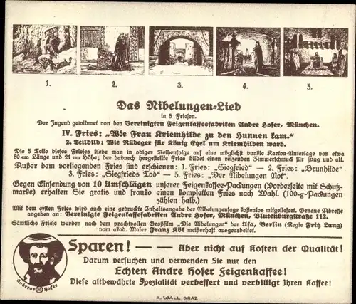 Sammelbild Das Nibelungen-Lied, IV. Fries, Wie Frau Kriemhilde zu den Hunnen kam, Rüdiger