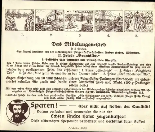 Sammelbild Das Nibelungen-Lied, II. Fries, Brunhilde, Wie Gunther mit Brunhilde kämpfte