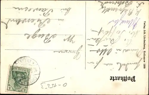 Ak Friesack in der Mark, Eingang zur Berliner Straße, Schützenplatz