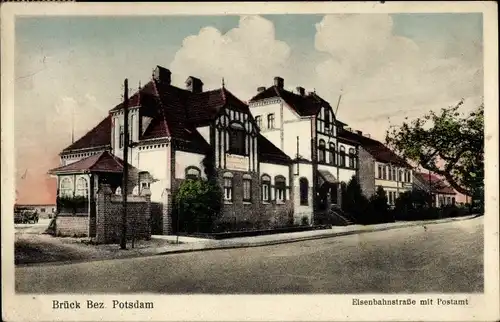 Ak Brück in der Mark, Eisenbahnstraße, Post