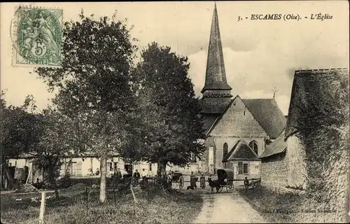 Ak Escames Oise, Kirche