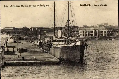 Ak Dakar Senegal, Hafen, Dampfer