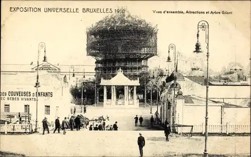 Ak Bruxelles Brüssel, 1910 Ausstellung, Überblick, Sehenswürdigkeiten und Riesenbaum