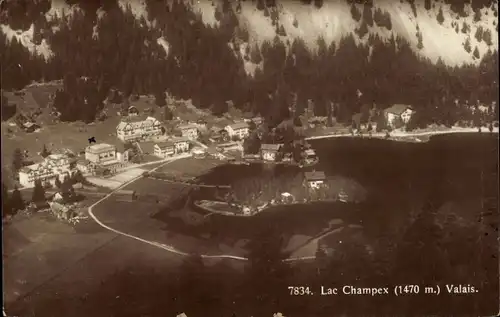 Ak Champex Lac Orsieres Kanton Wallis Schweiz, Luftbild