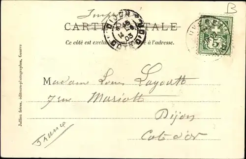 Ak Le Bouveret Kanton Wallis, See, Gebirge, Ortsansicht