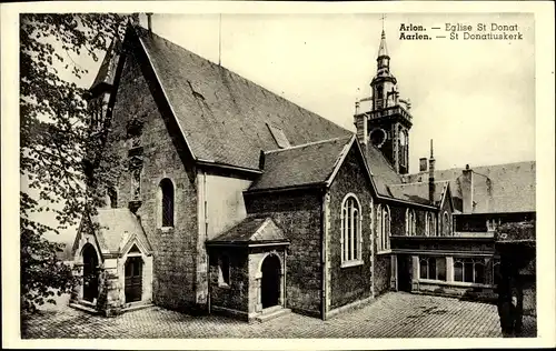 Ak Arlon Aarlen Wallonien Luxemburg, St. Donat Kirche