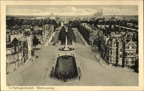 Ak 's Hertogenbosch Nordbrabant Niederlande, Stationsweg, Luftbild