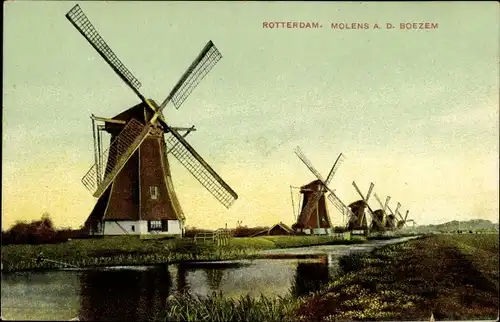 Ak Rotterdam Südholland Niederlande, Molen ad Boezem