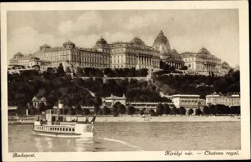 Ak Budapest Ungarn, Schloss, Dampferpartie