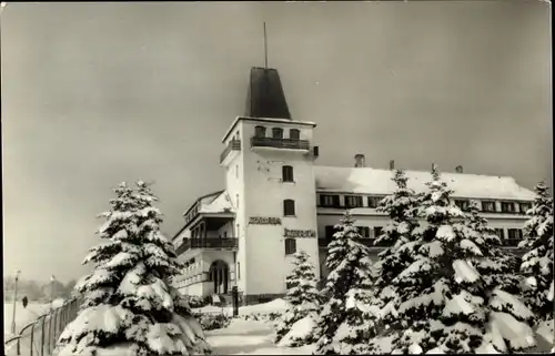 Ak Budapest Ungarn, Hotel im Winter