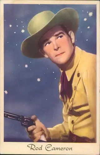 Ak Schauspieler Rod Cameron als Cowboy, Portrait