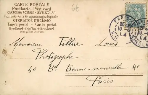 Litho Mädchen in grünem Kleid, Portrait, Blumenkorb