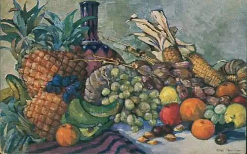 Künstler Ak Stillleben, Kolonialkriegerdank, Früchte aus den Kolonien