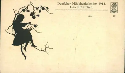 Ak Deutscher Mädchenkalender 1914, Das Kränzchen