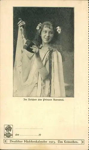 Ak Deutscher Mädchenkalender 1913, Das Kränzchen, Im Zeichen des Prinzen Karneval