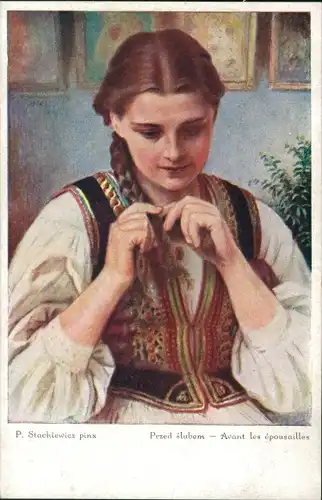 Künstler Ak Stachiewicz, Piotr, Frau in Tracht