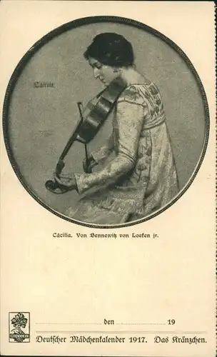 Künstler Ak Von Bennewitz von Loesen jr, Cäcilia, Deutscher Mädchenkalender 1917, Das Kränzchen