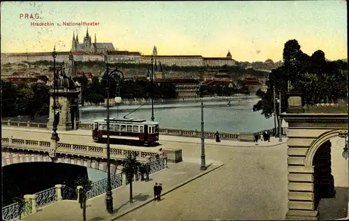 Ak Praha Prag Tschechien, Hradčany Hradschin, Nationaltheater