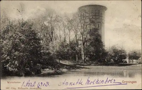 Ak Groningen Niederlande, Wasserturm