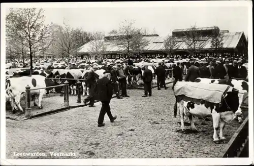 Ak Leeuwarden Friesland Niederlande, Veemarkt