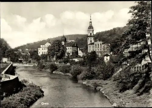 Ak Greiz im Vogtland, Teilansicht, Kirche