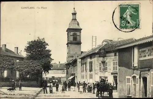 Ak Conflans Meurthe et Moselle, La Place