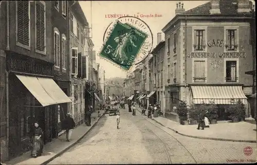 Ak Lunéville Meurthe et Moselle, Grande Rue, Café