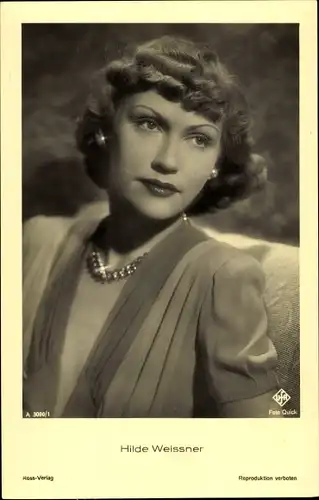 Ak Schauspielerin Hilde Weissner, Portrait