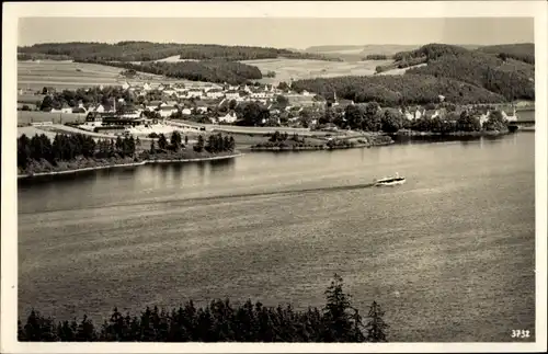 Ak Saalburg in Thüringen, Stausee der Bleiloch-Saaletalsperre, Dampfer