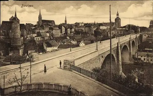 Ak Bautzen in der Oberlausitz, Kronprinzenbrücke