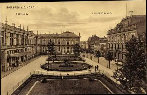 Ak Bad Homburg vor der Höhe Hessen, Kurhaus, Luisenstraße, Post