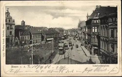 Ak Essen im Ruhrgebiet, Limbeckerplatz, Straßenbahn