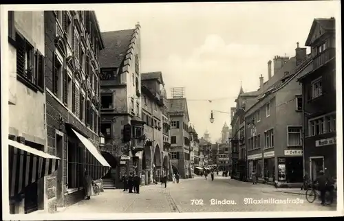 Ak Lindau am Bodensee Schwaben, Maximilianstraße, Weinstube, Geschäft Siegfried Hofmann