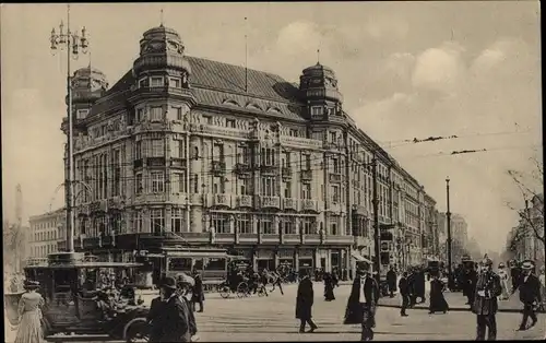 Ak Berlin Tiergarten, Potsdamer Platz, Auto, Kutsche