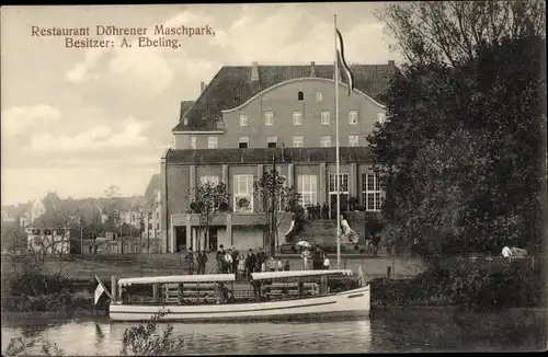 Ak Döhren Hannover, Restaurant Döhrener Maschpark, Boot