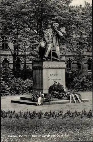 Ak Zwickau in Sachsen, Robert-Schumann-Denkmal