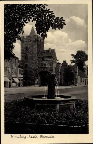 Ak Naumburg an der Saale, Marientor, Brunnen