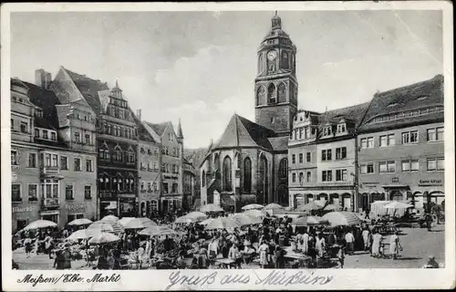 Ak Meißen an der Elbe, Markt