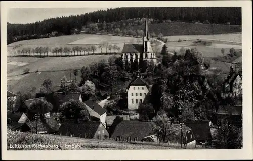 Ak Rechenberg Bienenmühle Erzgebirge, Blick über den Ort, Kirche